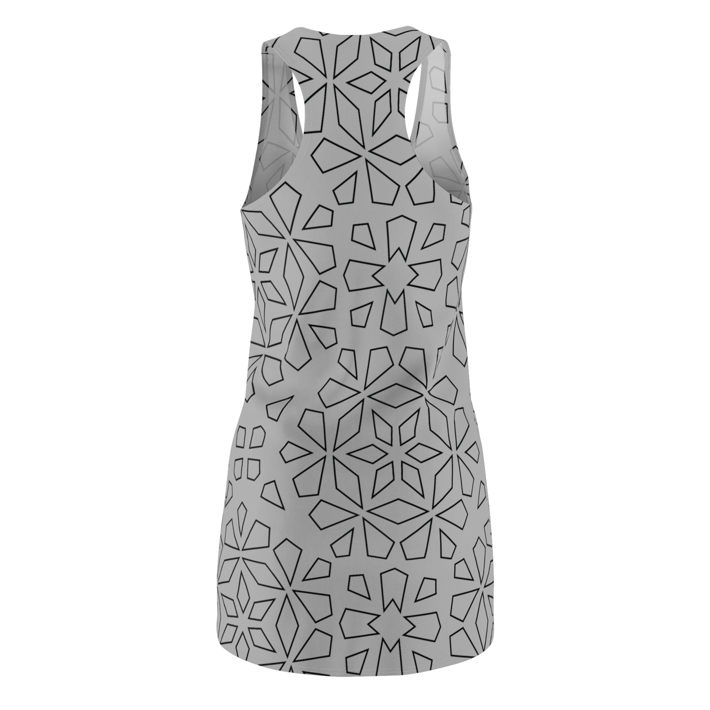 Grau Schwarz Racerback Kleid – Stylische Damenmode