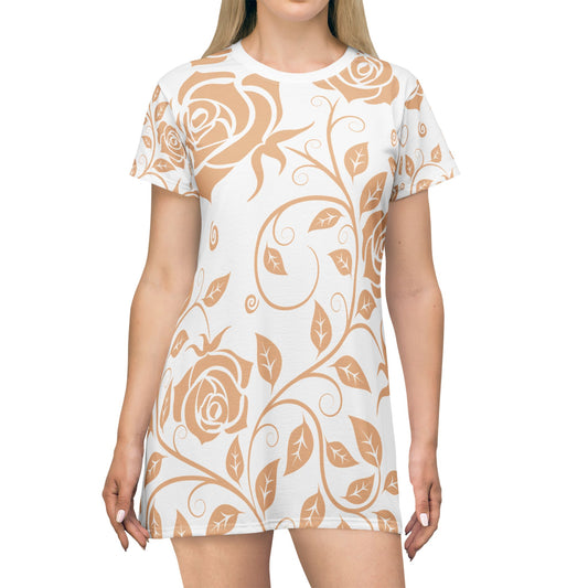 Damen Kleid Blumen T Shirt Style Sommer Boho Casual