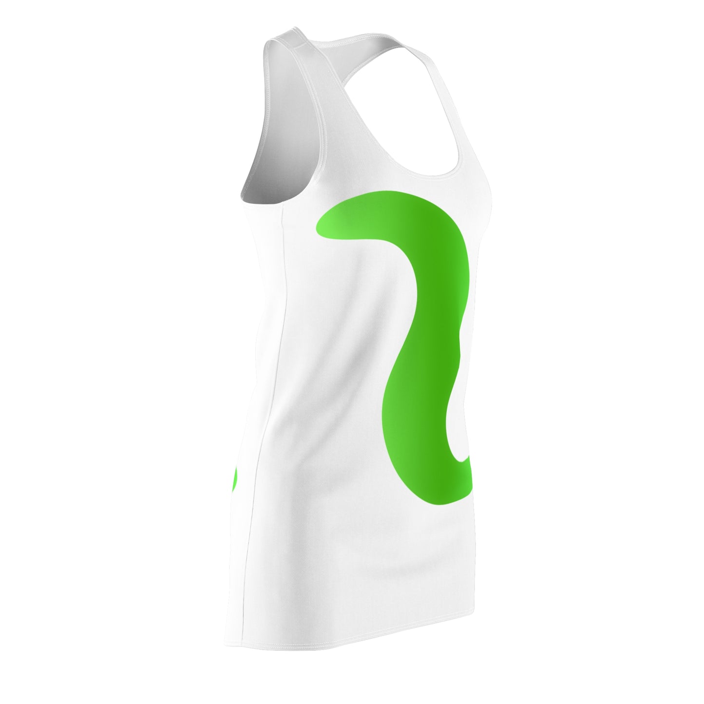 Weiß Grün Abstrakt Racerback Kleid – Stylishes Sommerkleid