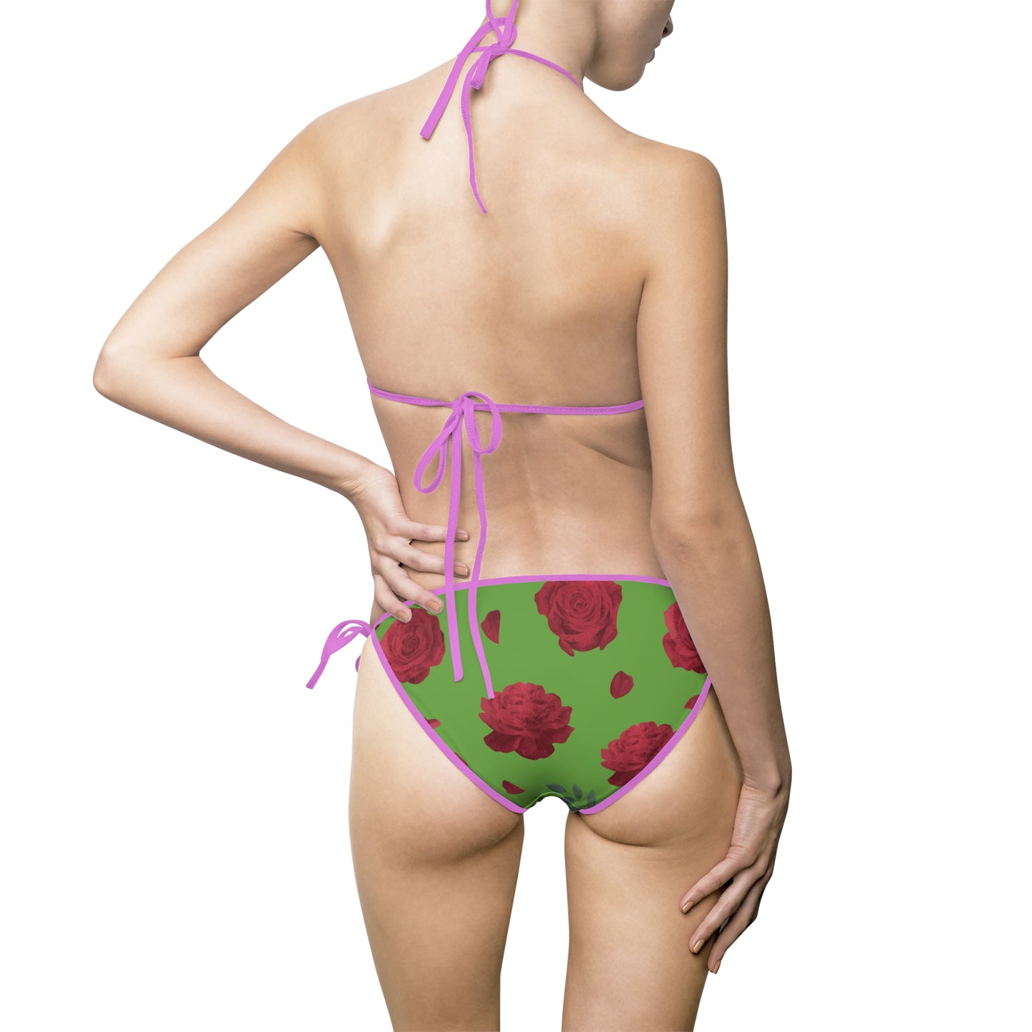 Damen Bikini Floral Print Zweiteiler Push Up Strand Pool schwarz