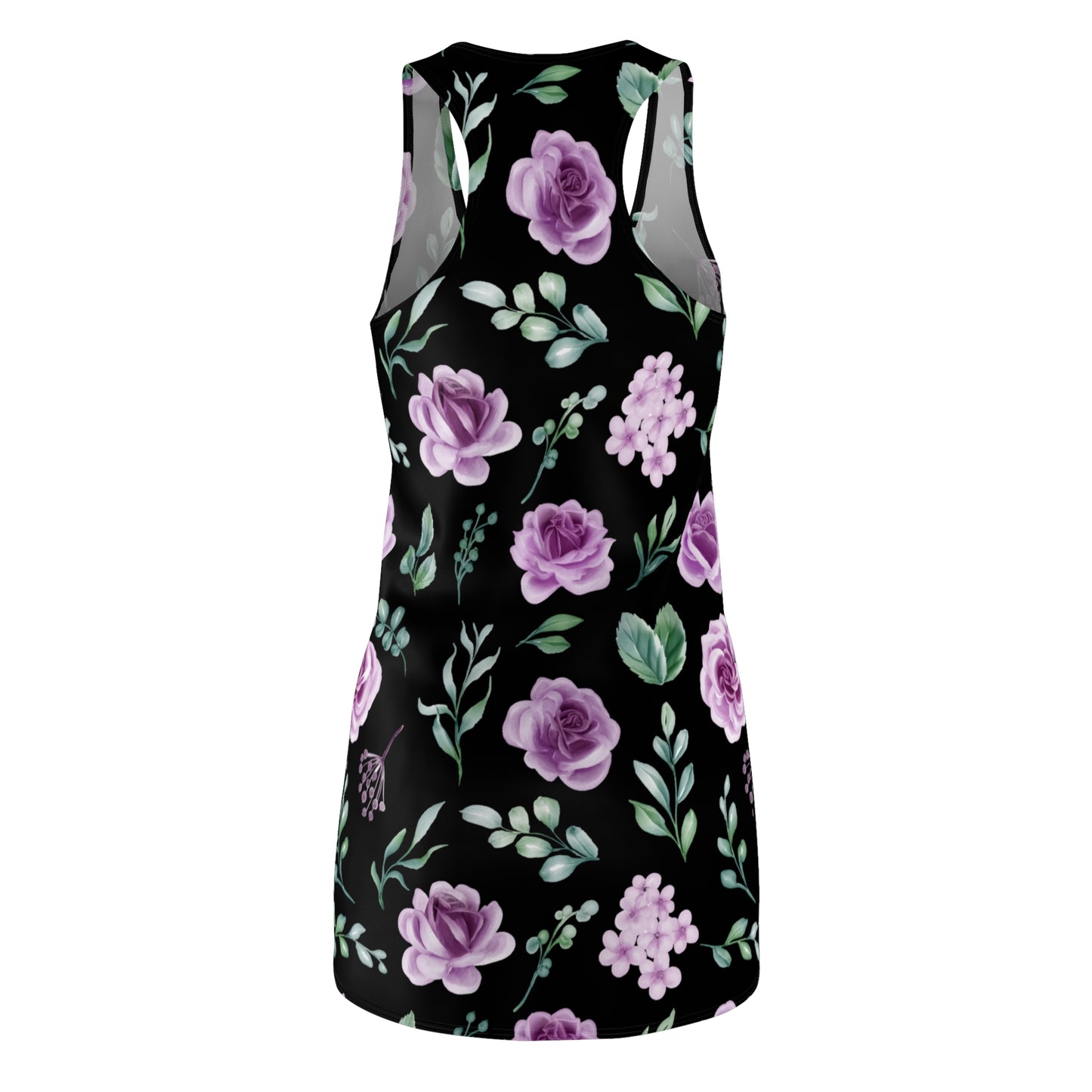 Schwarz Floral Racerback Kleid – Blumenkleid Sommer Damen
