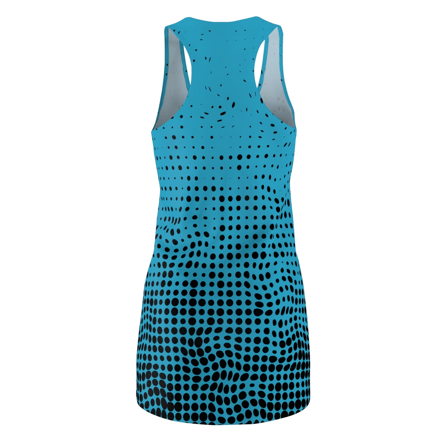 Punkte Gradient Racerback Kleid – Schwarz Türkis Sommerkleid