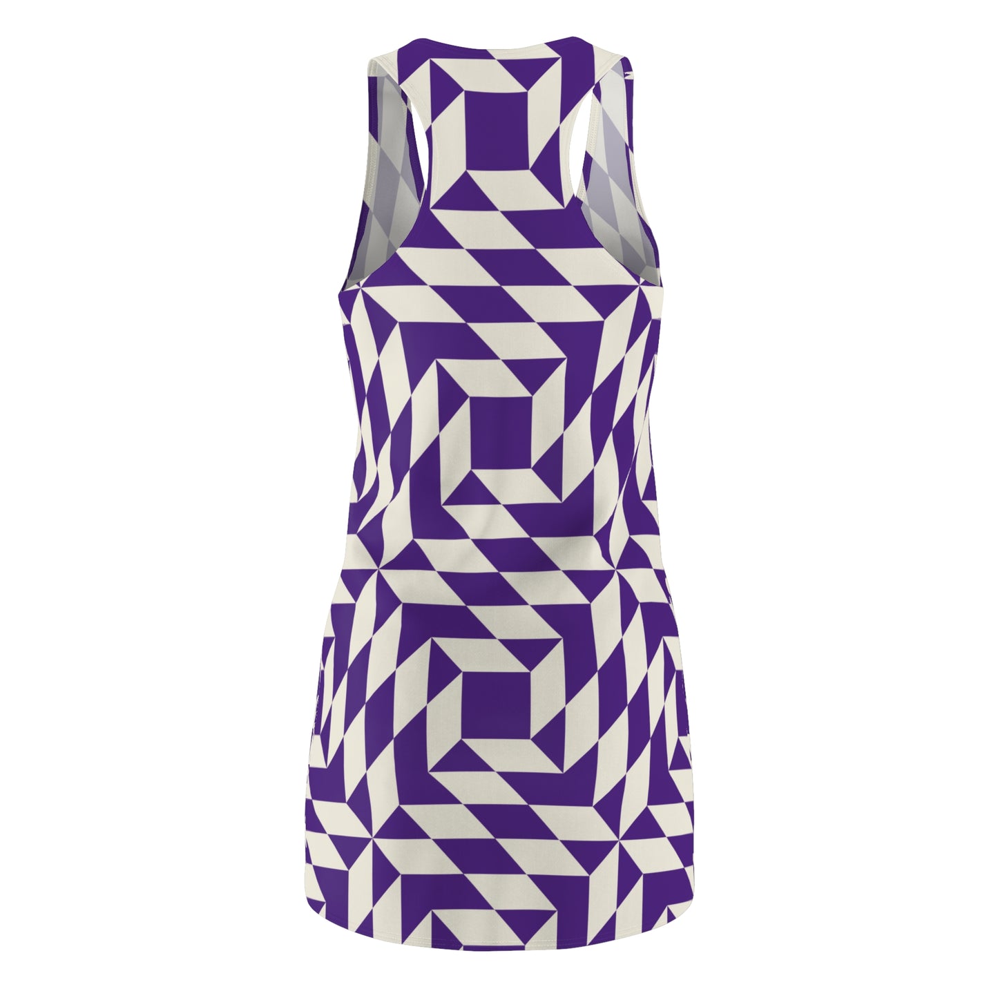 Racerback Kleid Damen – Lila Sommerkleid mit geometrischem Muster