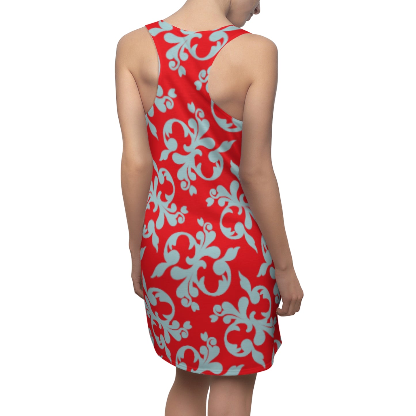 Rot Türkis Floral Racerback Kleid – Sommer Damenmode