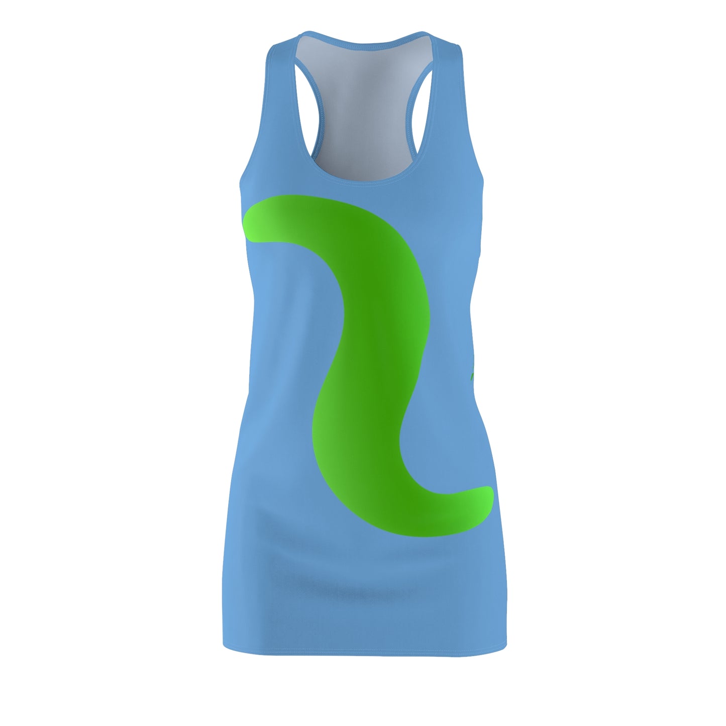 Hellblau Grün Abstrakt Racerback Kleid – Stylishes Sommerkleid