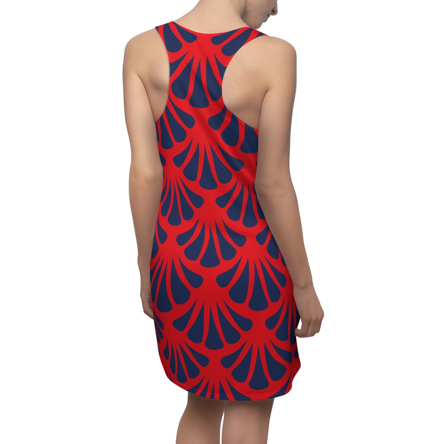 Rot Damen Kleid Nautik Racerback Sommer Strand Casual