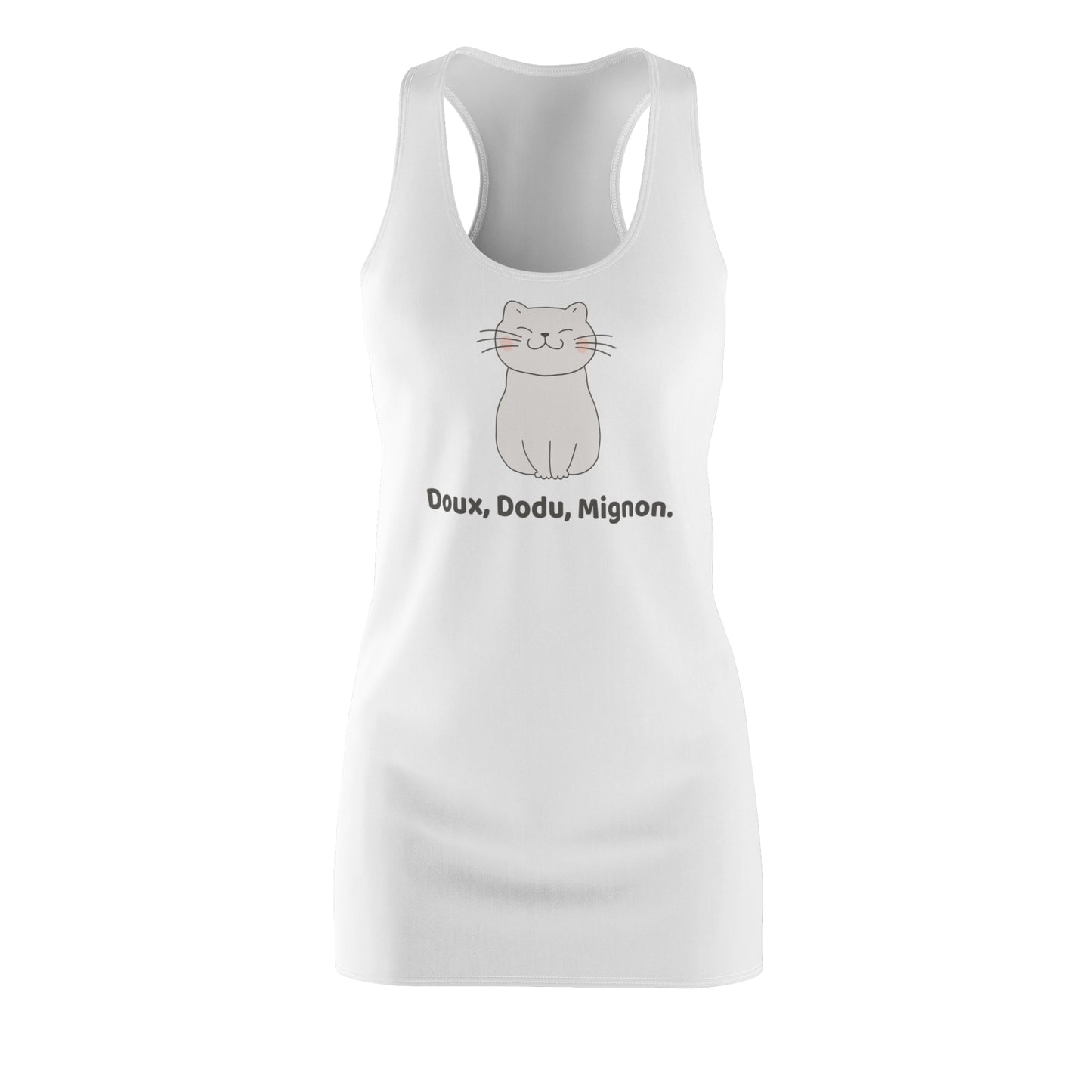 Damen Kleid Katzen Print Racerback Sommer Casual Freizeit