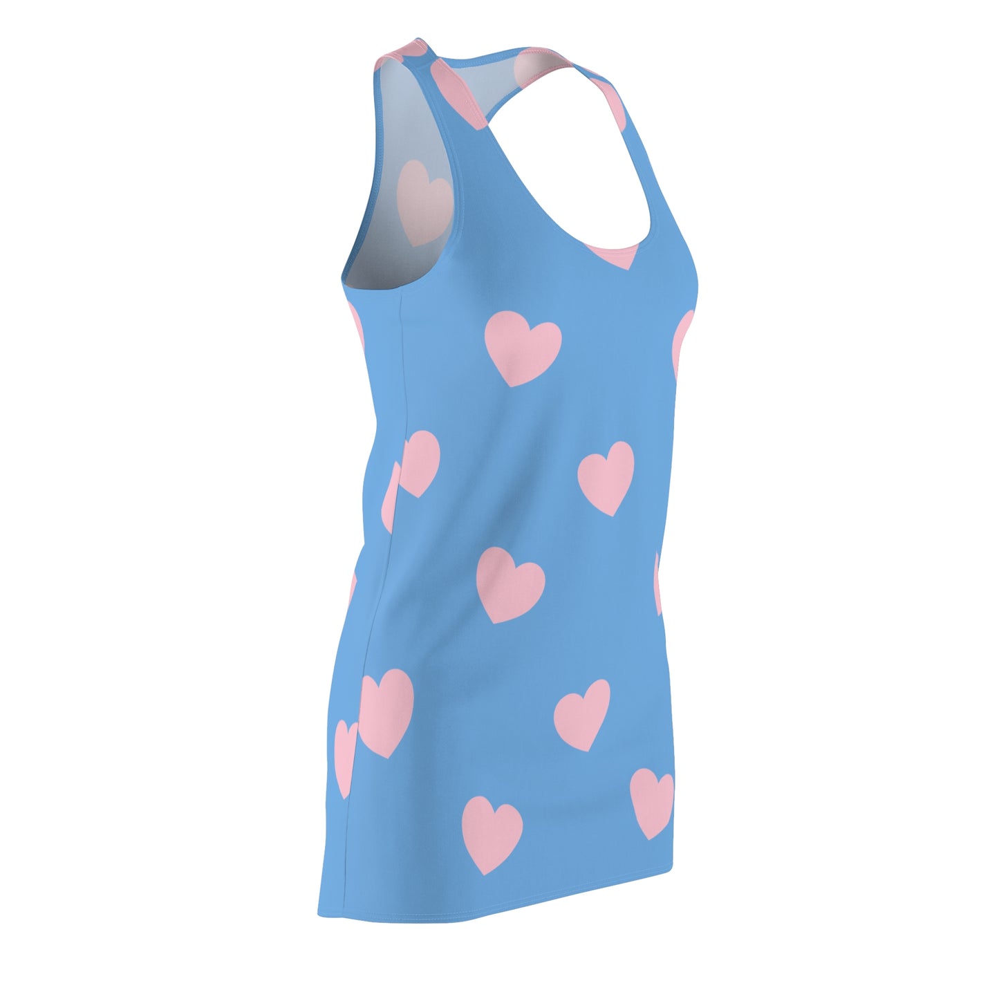 Rosa Herz Racerback Kleid – Romantisches Sommerkleid