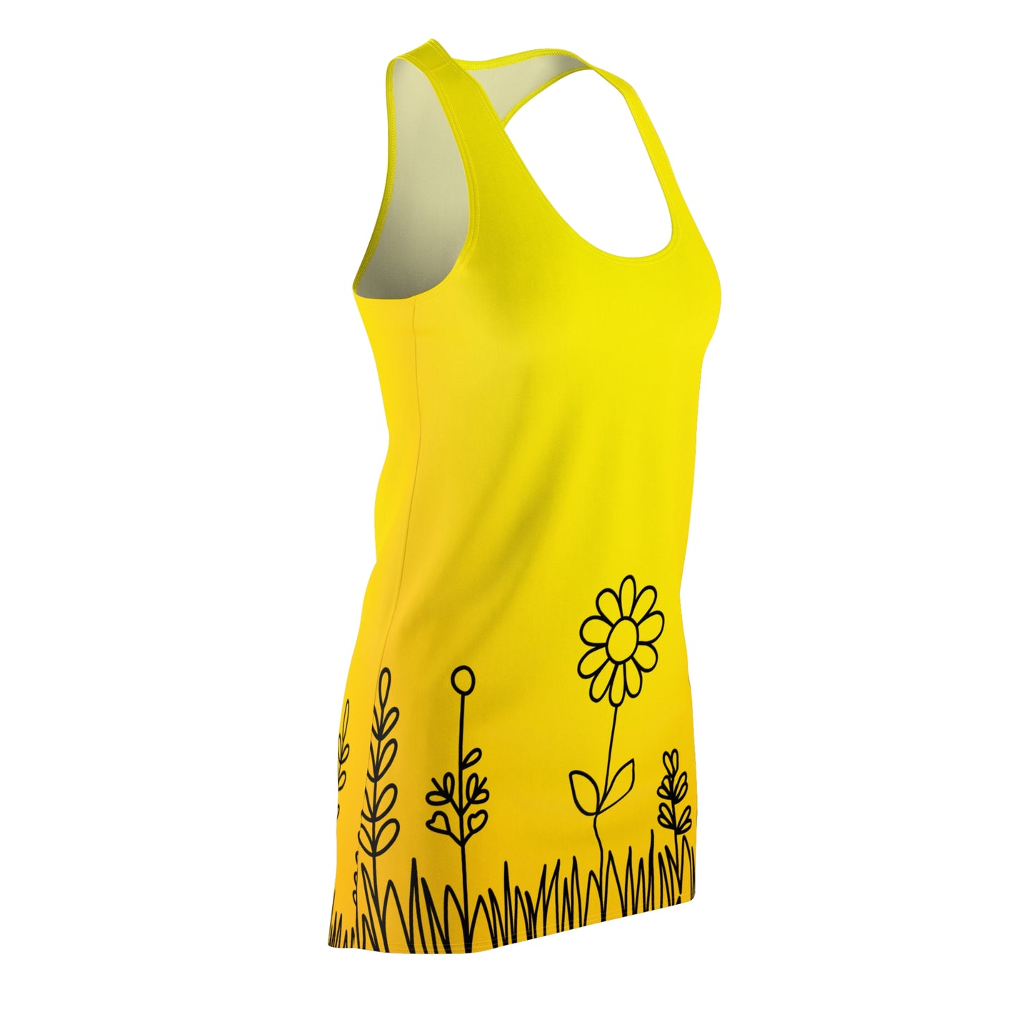 Gelb Floral Racerback Kleid – Leichtes Sommerkleid