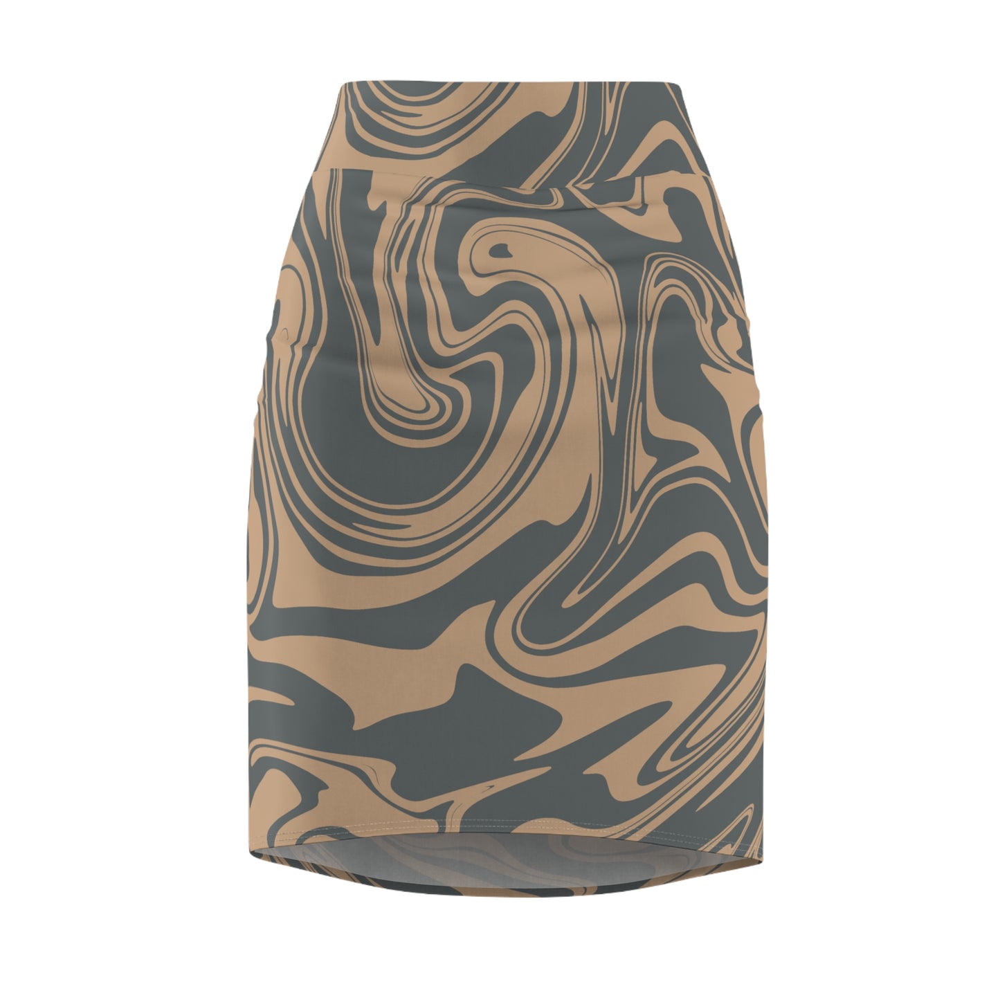 Damen Rock Marmor Print Bleistift Elegant Business Casual