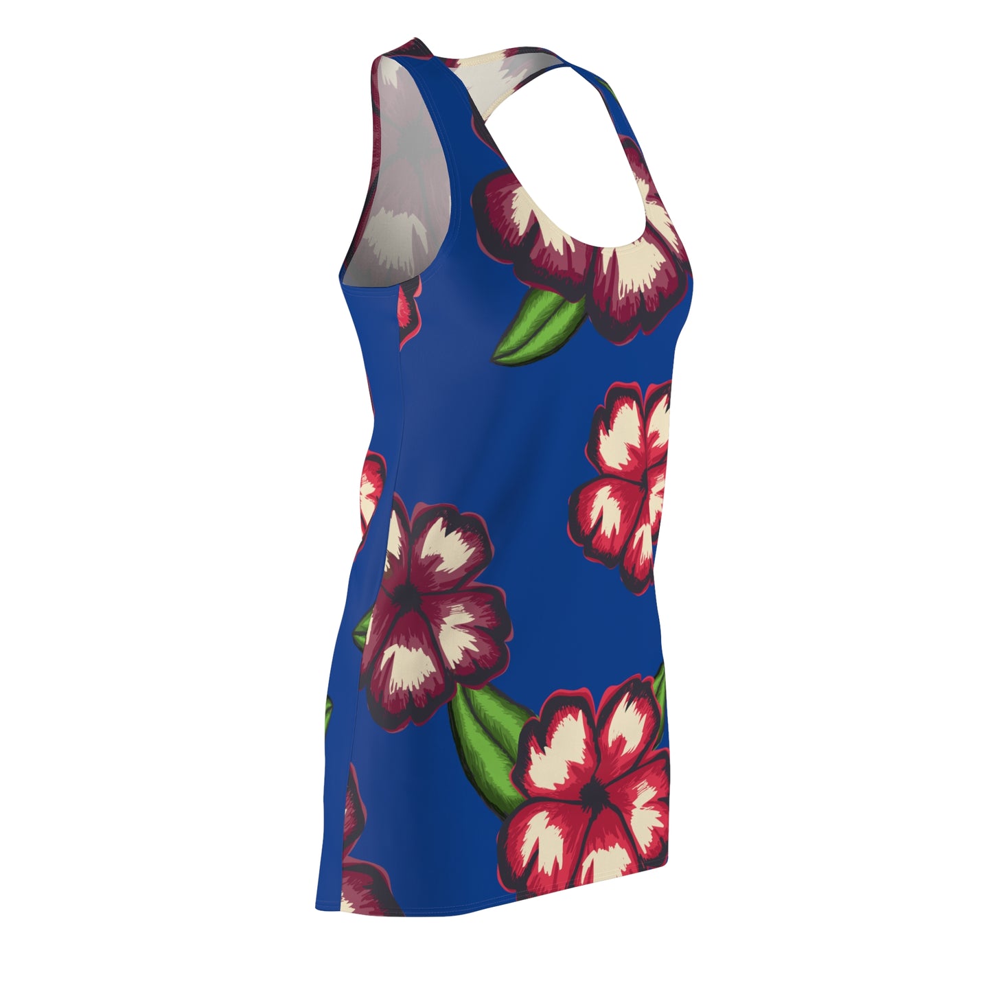 Blaues Hibiskus Racerback Kleid – Stylishes Sommerkleid