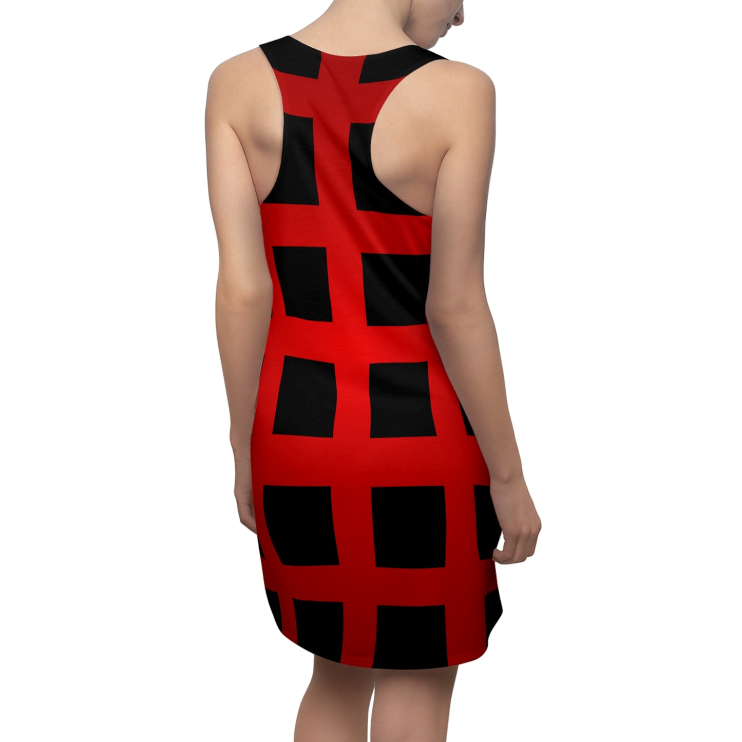 Racerback Damen Kleid Rot Modernes Muster Ärmellos Sommerlook