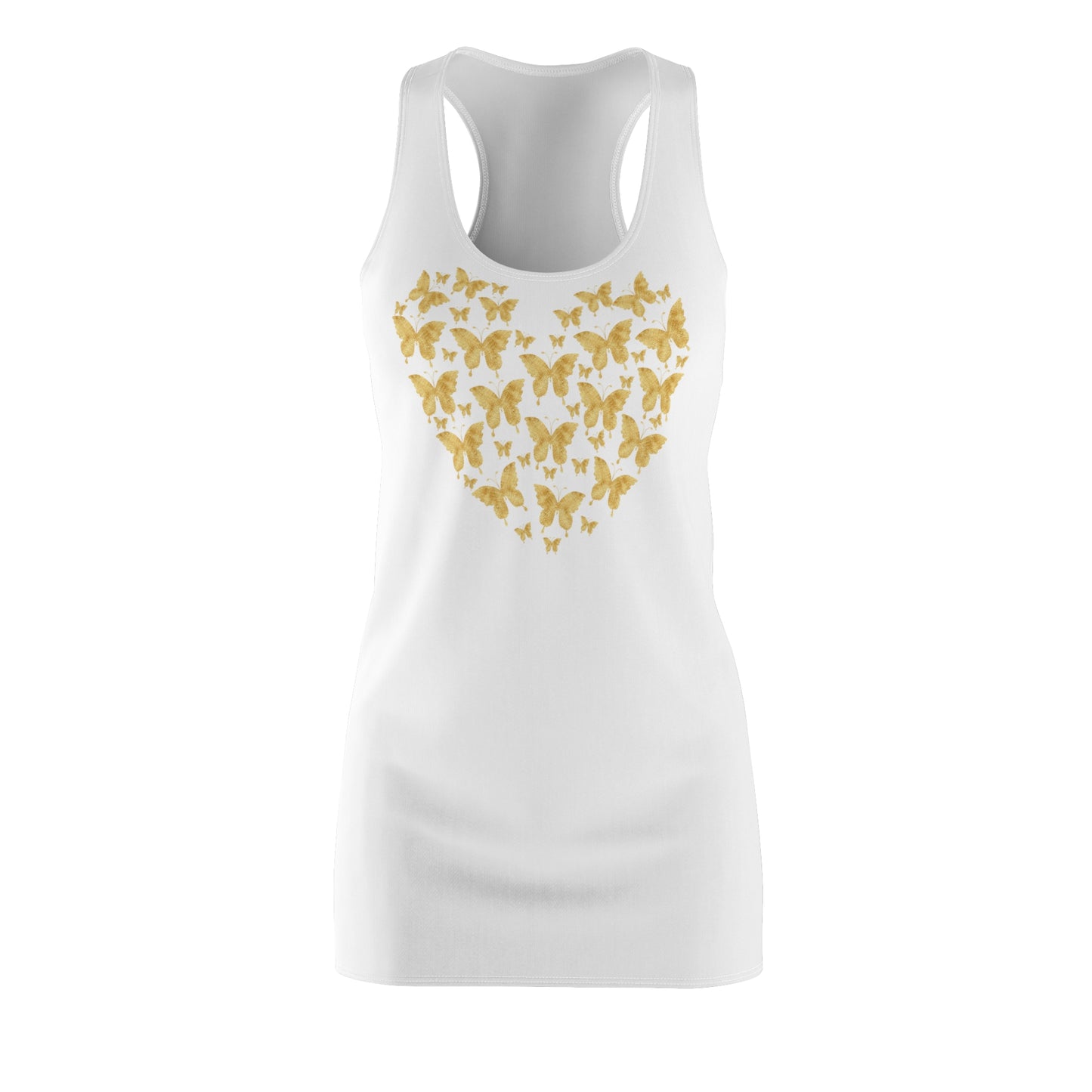 Schmetterlingsherz Racerback Kleid – Gold Sommerkleid