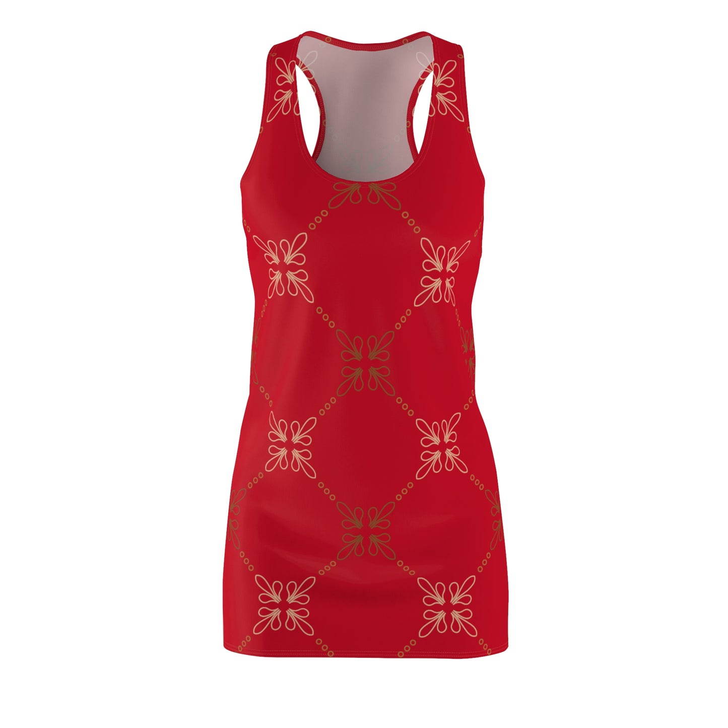 Rot Beige Floral Racerback Kleid – Elegantes Sommerkleid