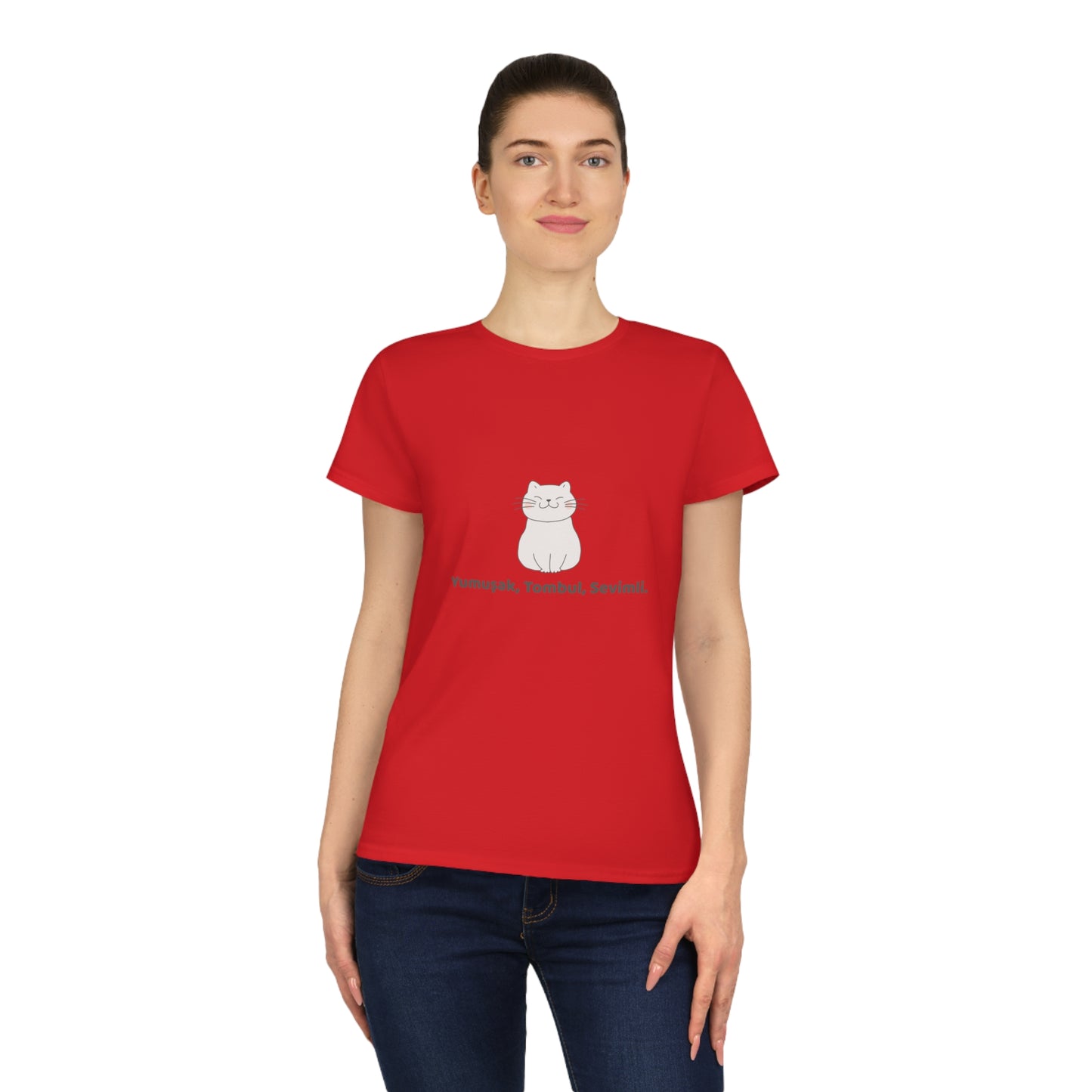 Damen T-Shirt Baumwolle – Katze Motiv, Leicht & Bequem, Casual Outfit