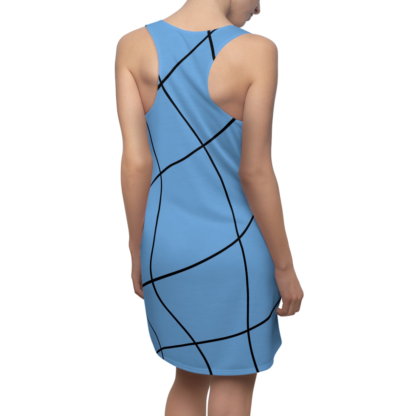 Abstrakt Linien Racerback Kleid – Modernes Sommerkleid