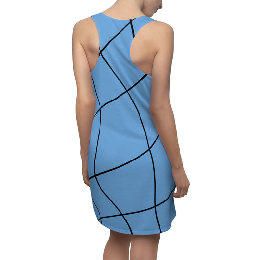 Abstrakt Linien Racerback Kleid – Modernes Sommerkleid