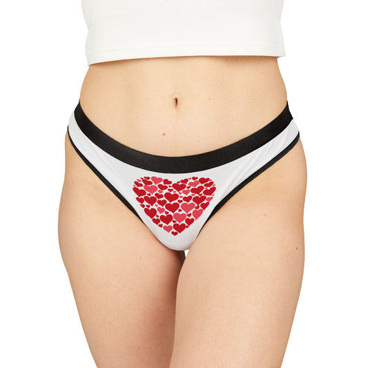 Damen Thong Unterwaesche Bequeme Atmungsaktive Slips mit Herzchen