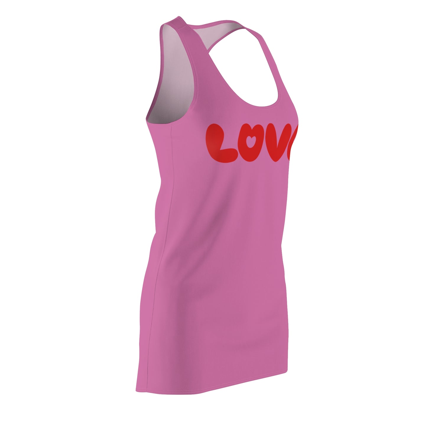 Love Racerback Kleid – Rosa Rot Schriftzug Kleid