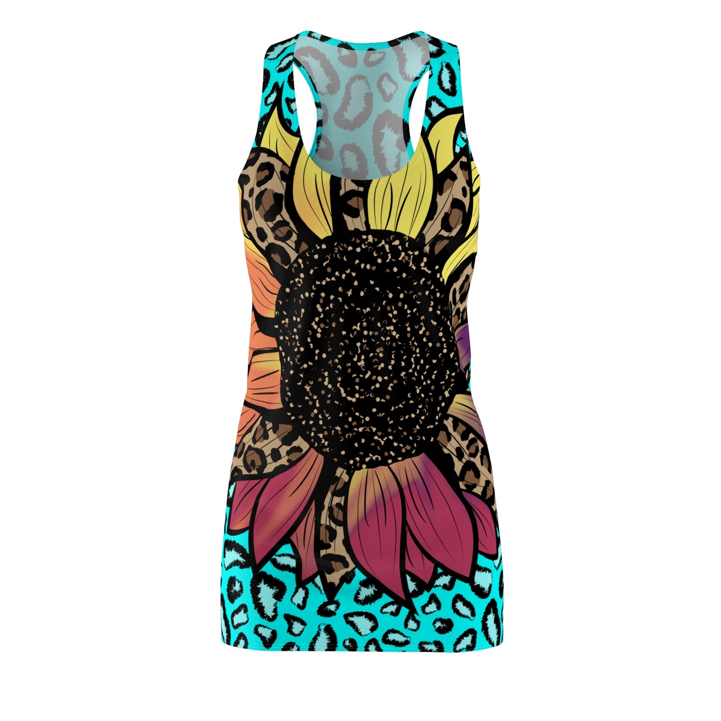 Sonnenblume Racerback Kleid – Leicht & Stylisch Leopardenmuster Leopard