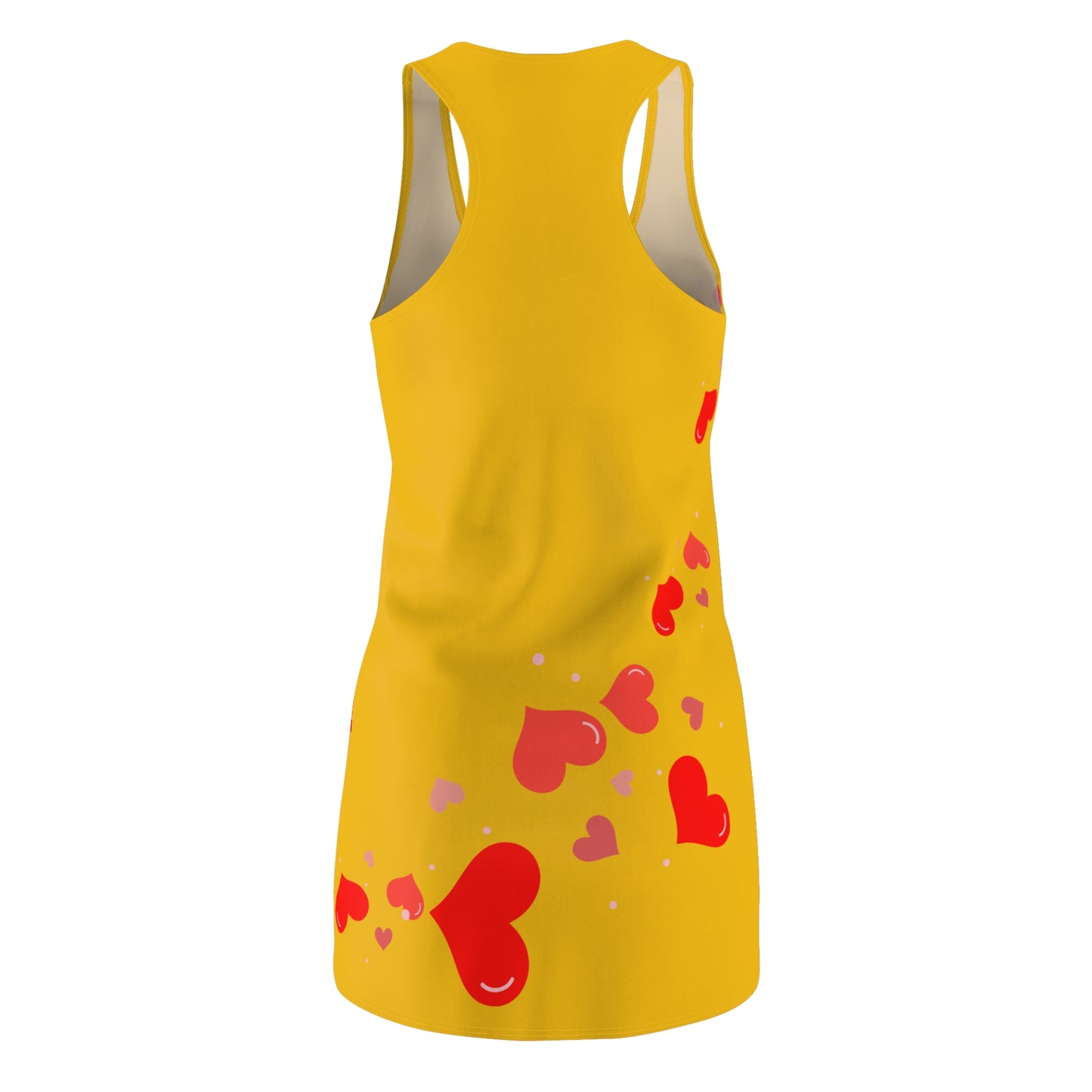 Gelb Herz Racerback Kleid – Elegantes Valentinstag Outfit