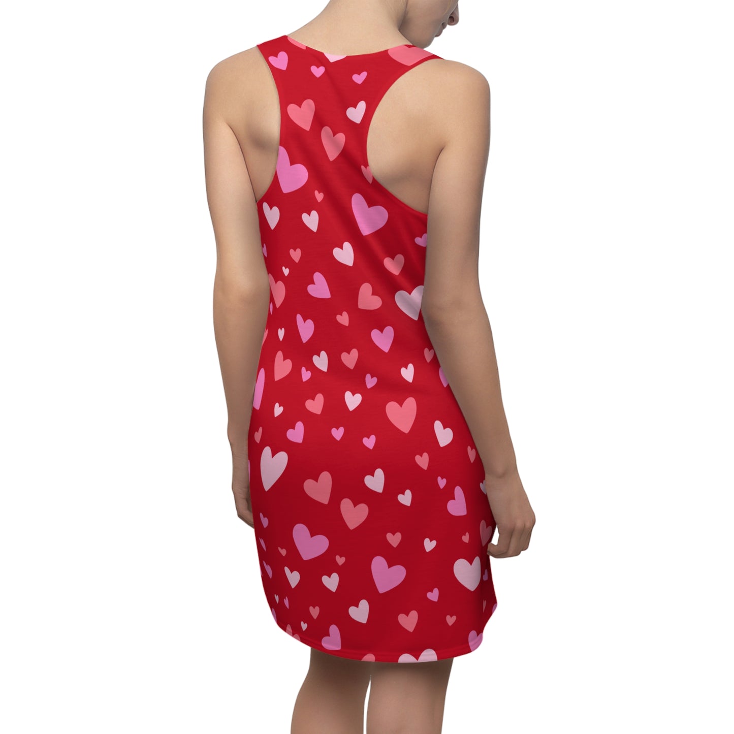 Pink Herz Racerback Kleid – Verspieltes Sommerkleid in rot