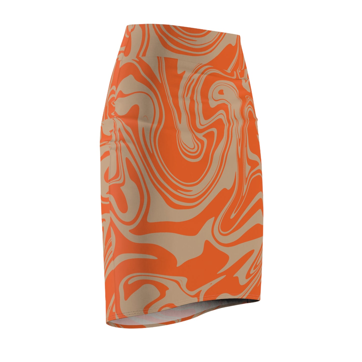 Damen Rock Marmor Print Bleistift Elegant Business Casual
