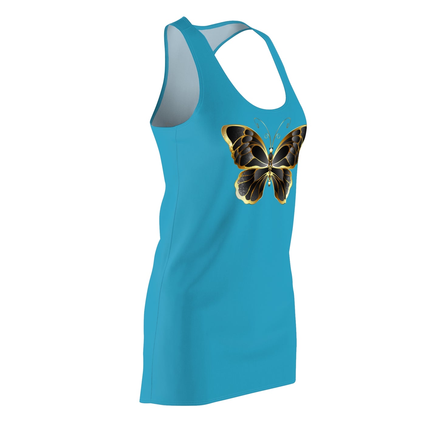 Türkis Schmetterling Racerback Kleid Sommerkleid