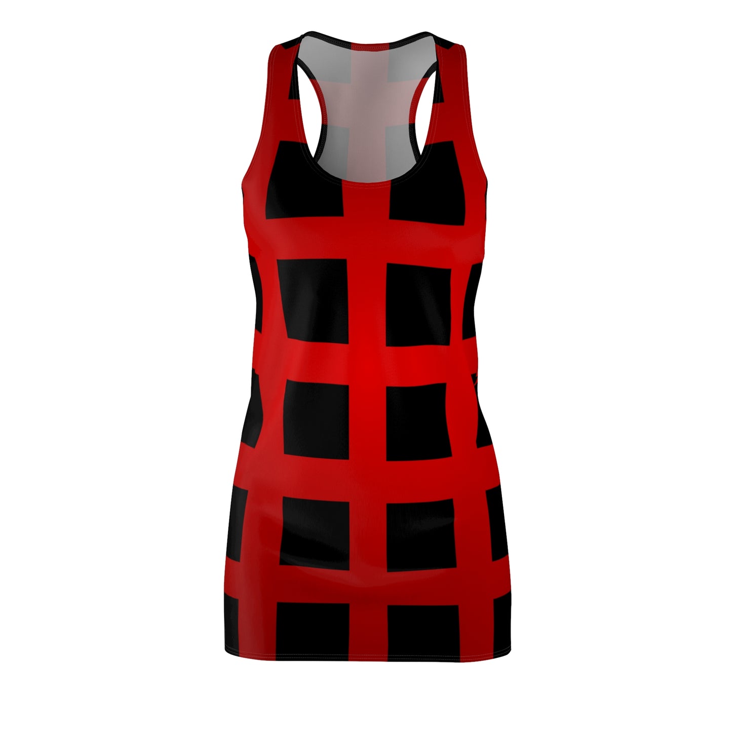 Racerback Damen Kleid Rot Modernes Muster Ärmellos Sommerlook