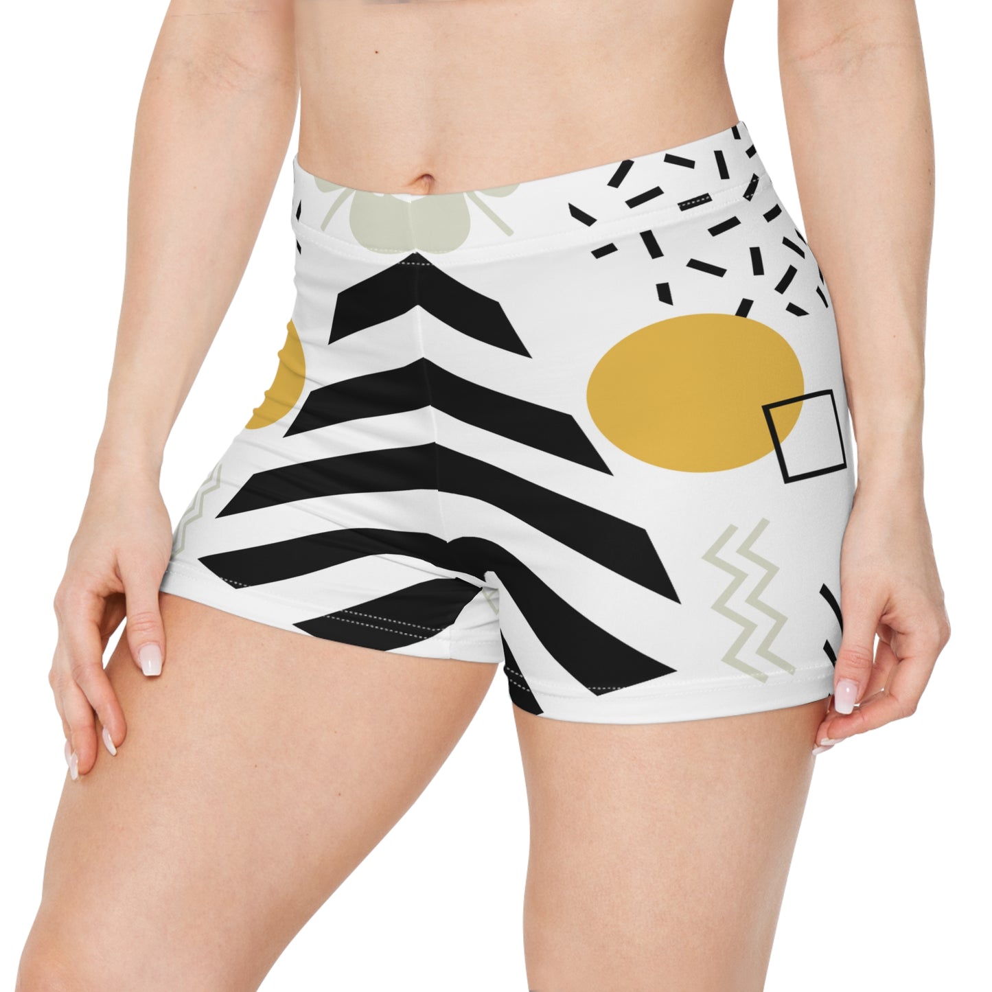 Damen Shorts Geometrisch Blau Muster Sport Sommer Lifestyle