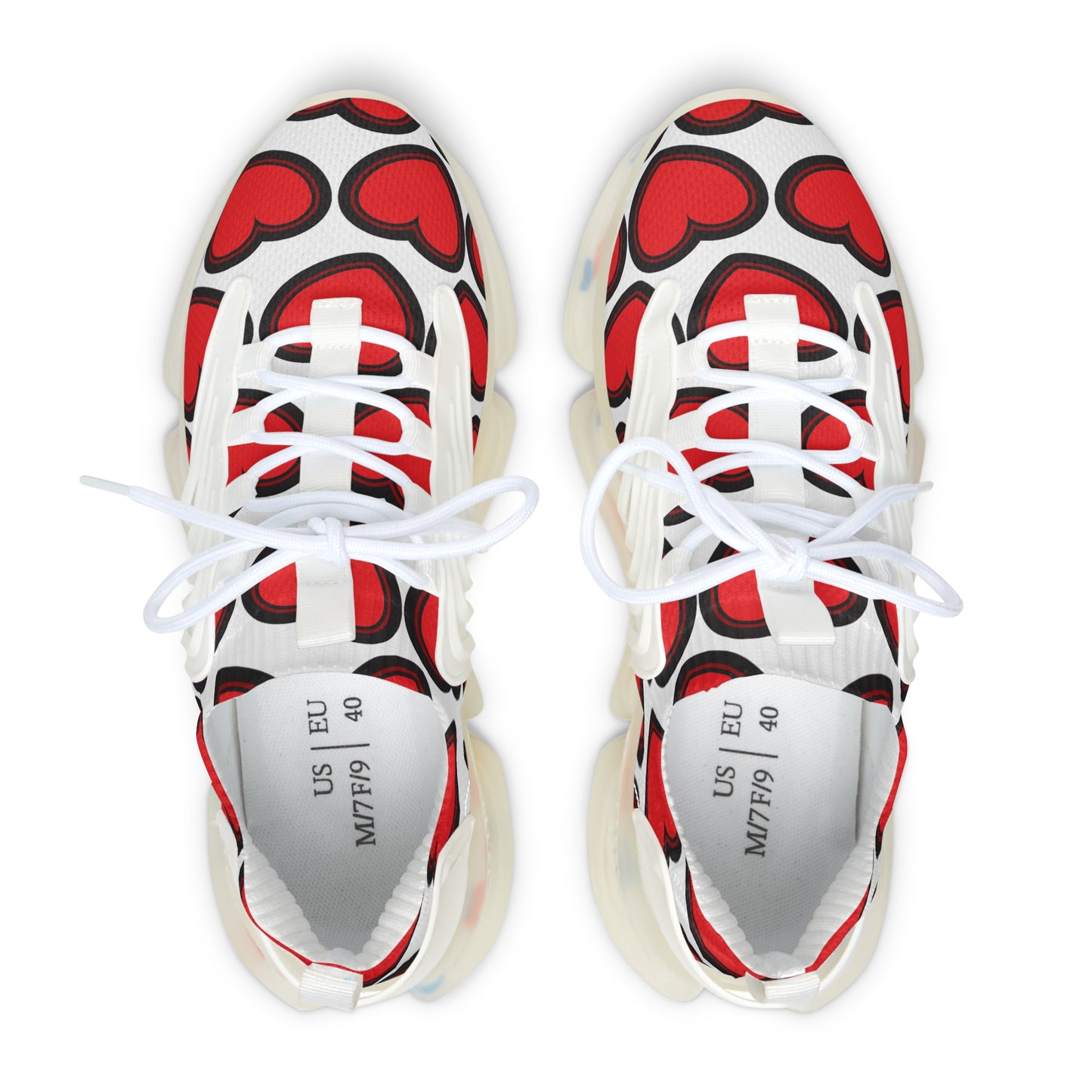 Damen Sneaker mit Herzmuster – Stylische Sportschuhe