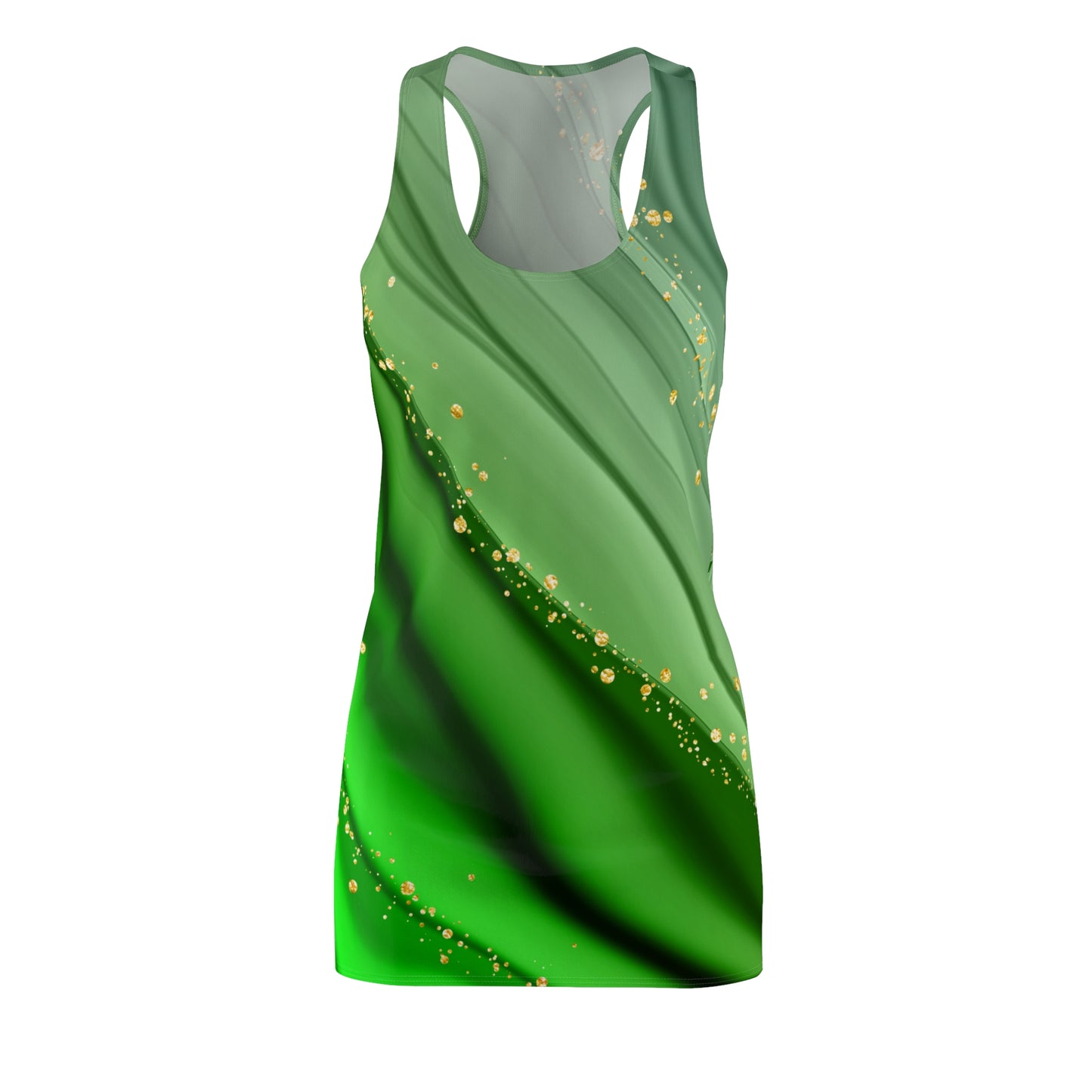 Grün Aquarell Racerback Kleid – Elegantes Sommerkleid