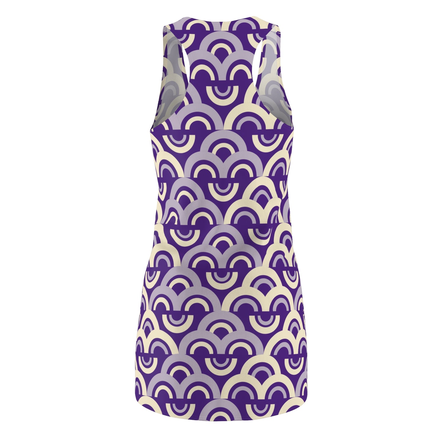 Damen Racerback Kleid Lila Pastell Bogenmuster Bequemes Freizeitkleid