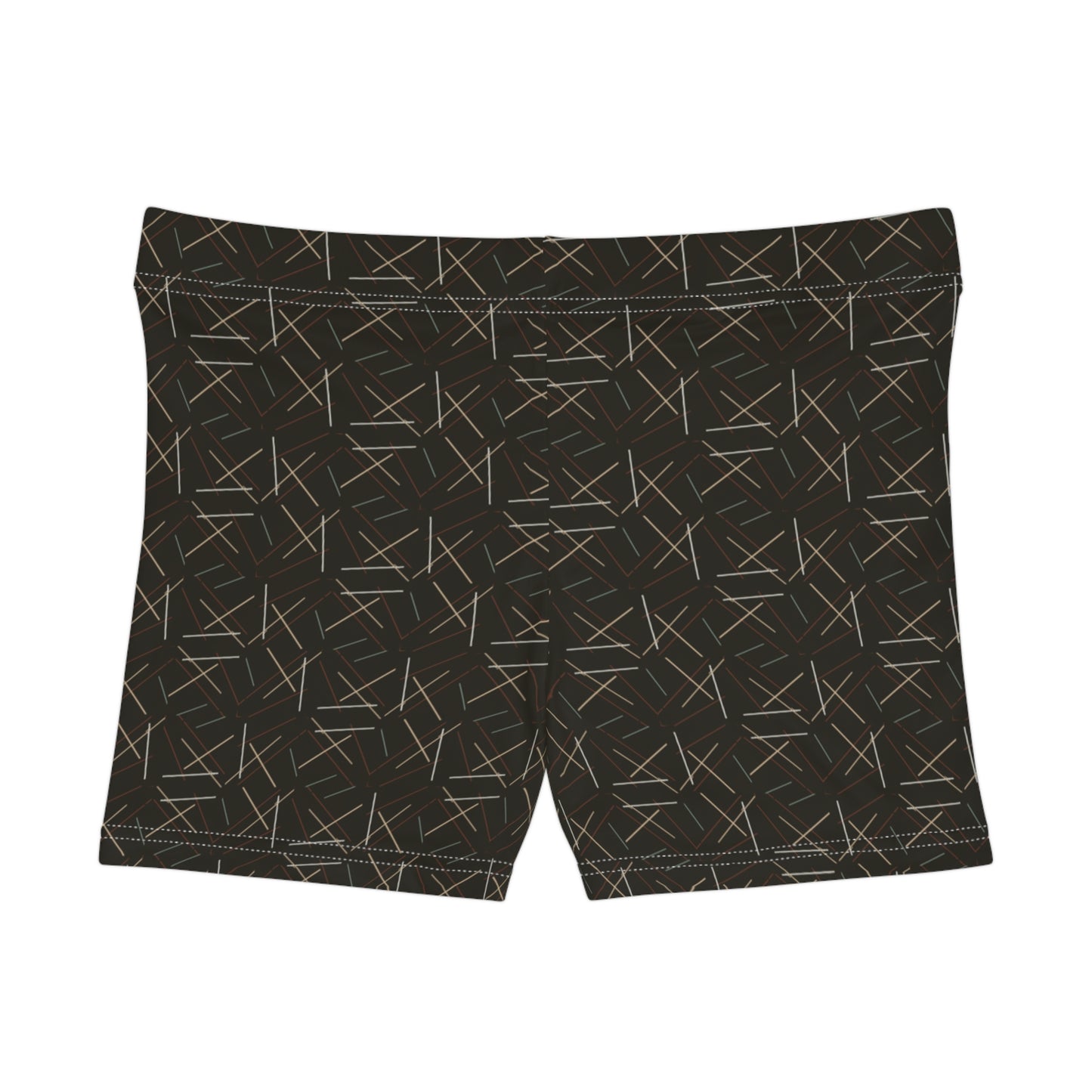 Damen Shorts Dunkelbraun Muster Bequem Sport Freizeit
