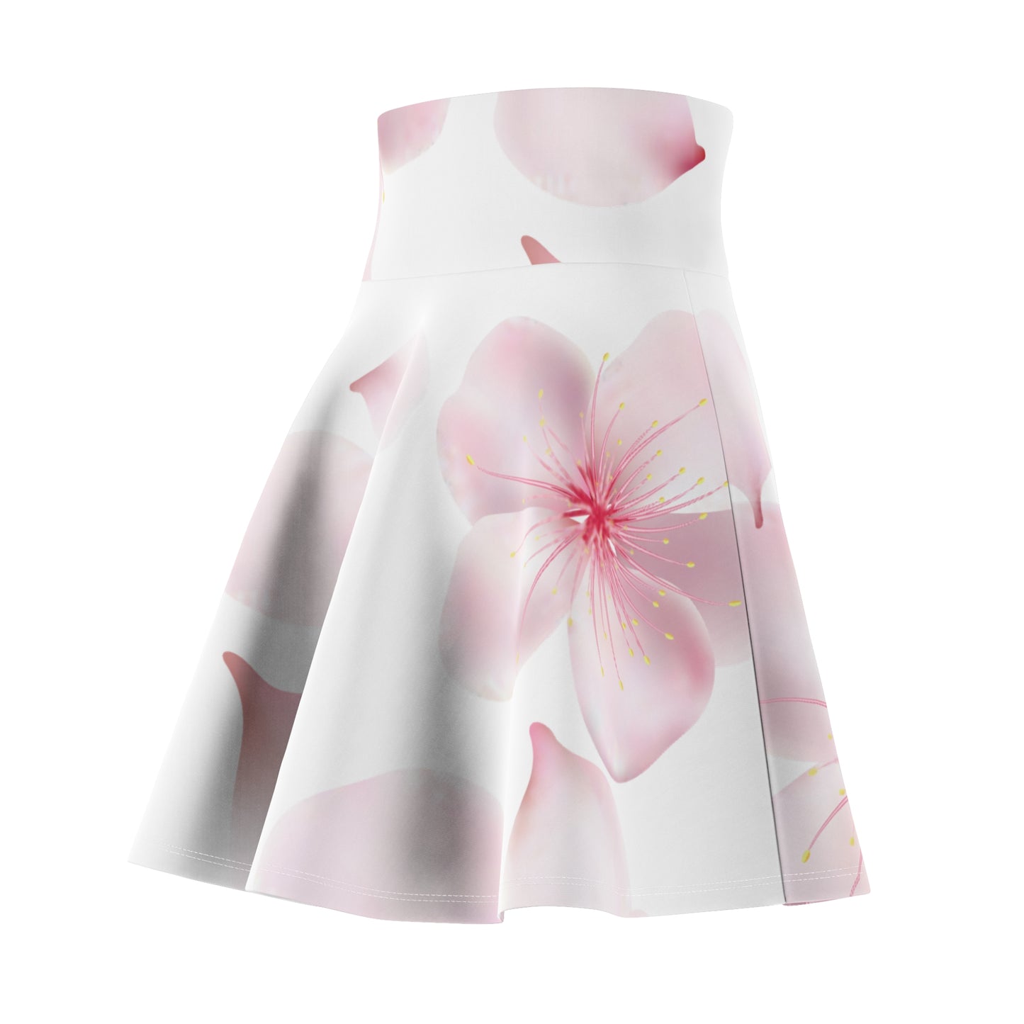 Weißer Damen Rock Blütenmuster Skater Elegant Sommer Casual