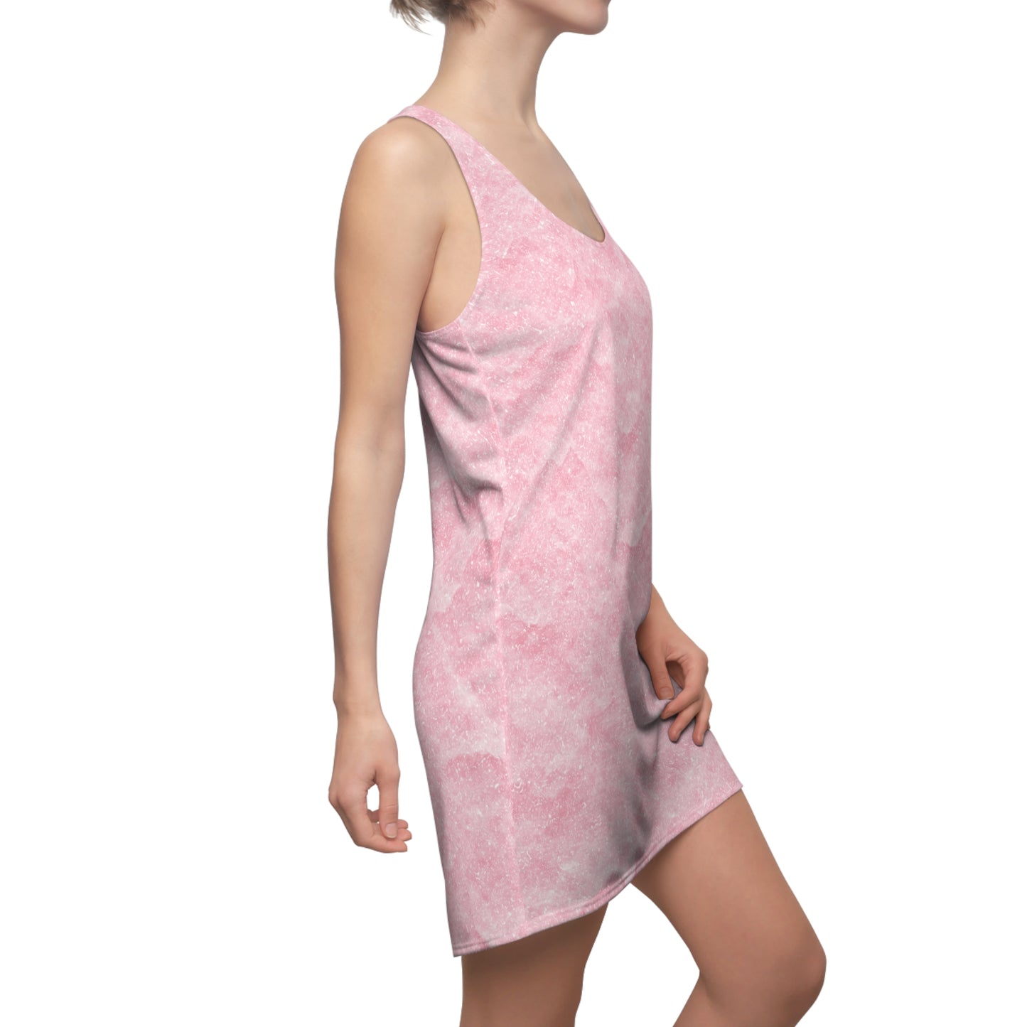 Racerback Kleid Damen – Rosa Sommerkleid mit zartem Muster