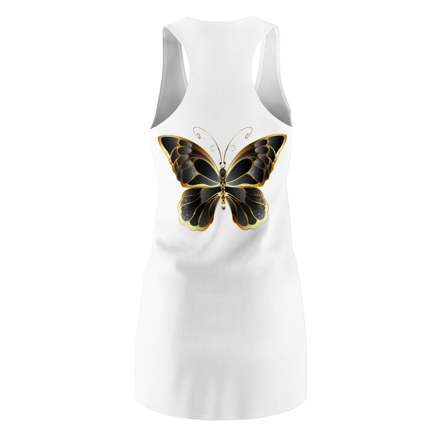 Schmetterling Racerback Kleid – Weißes Sommerkleid