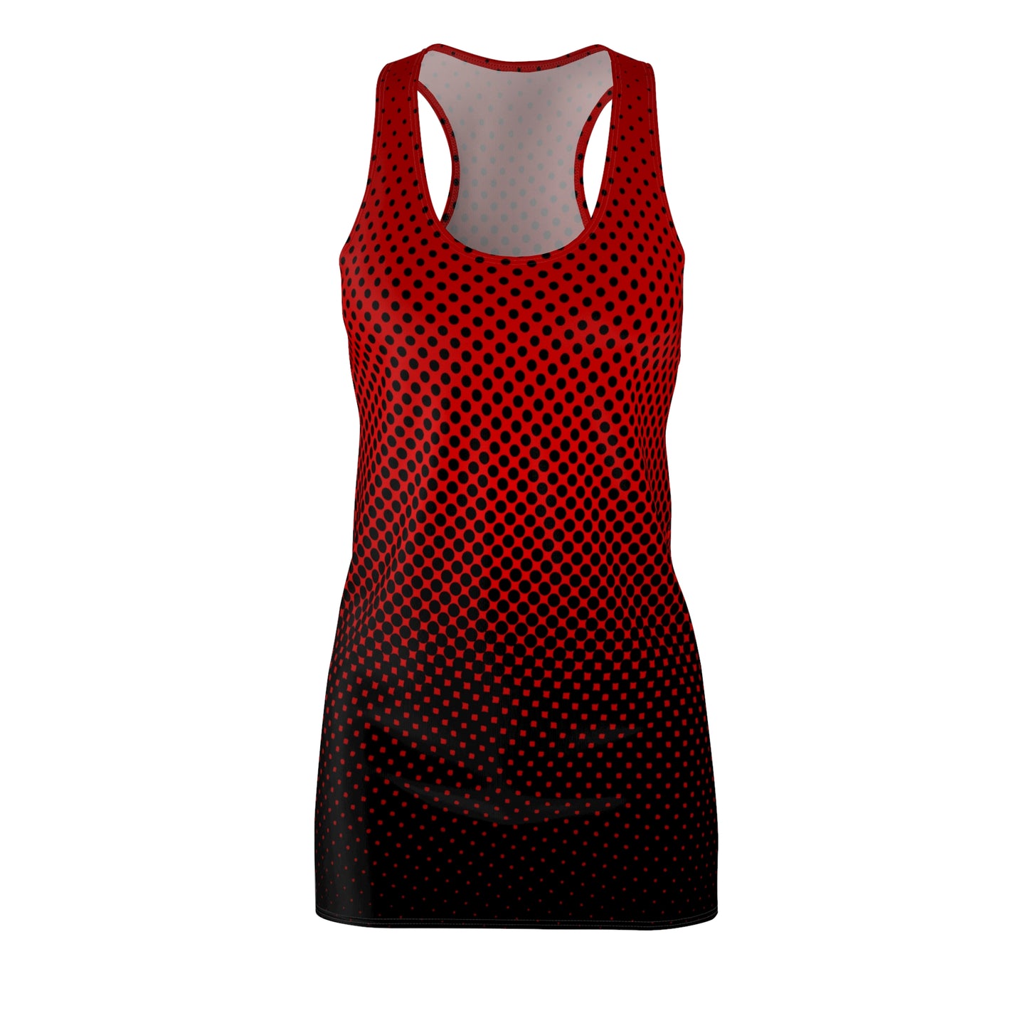 Racerback Damen Kleid Rot Modernes Muster Ärmellos Sommerlook