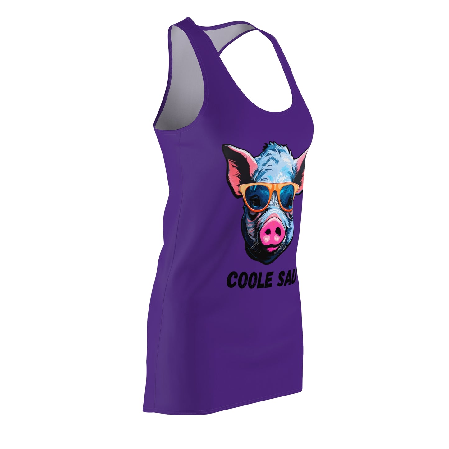 Damen Kleid Coole Sau Racerback Sommer Statement Fun