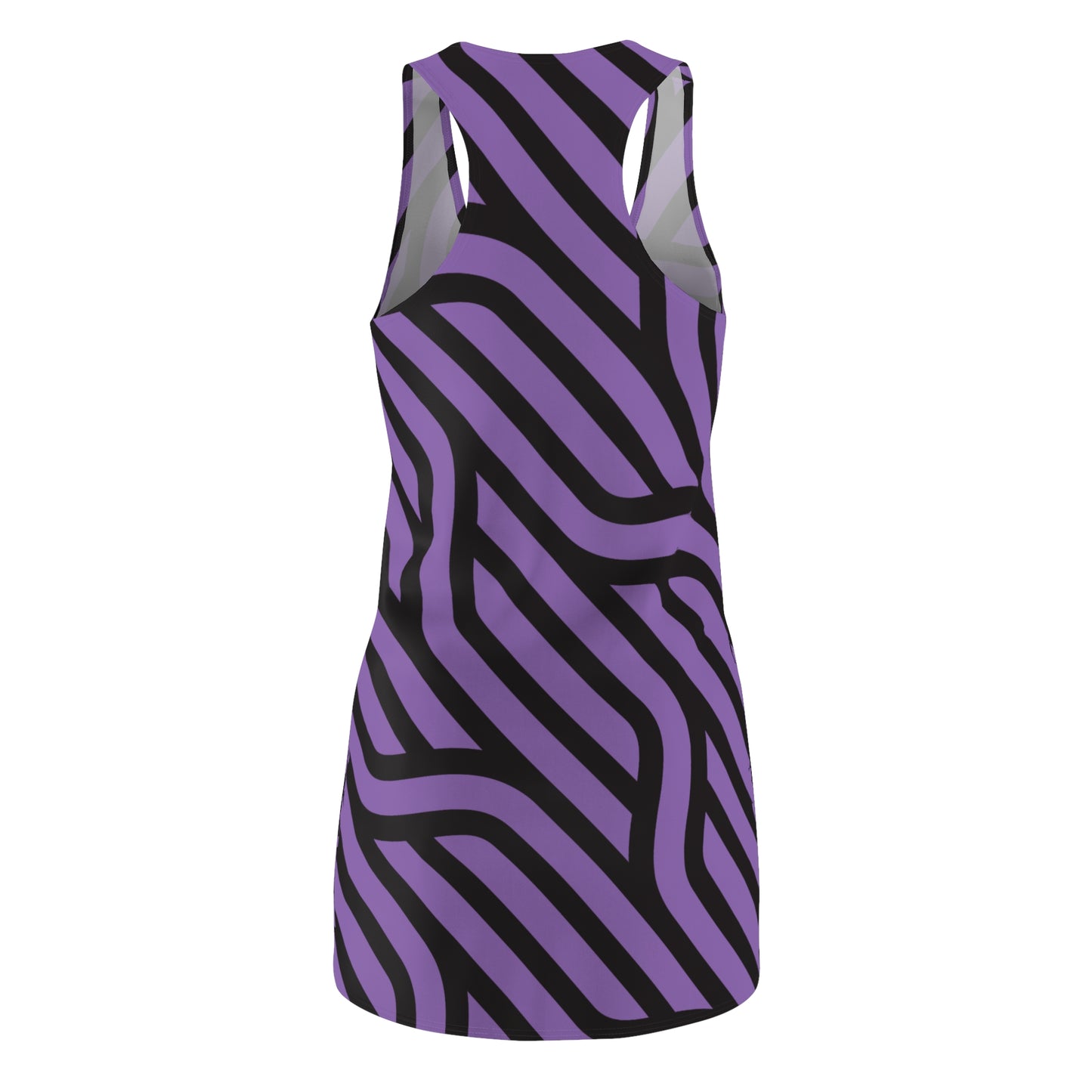 Schwarz Lila Streifen Racerback Kleid – Modernes Sommerkleid
