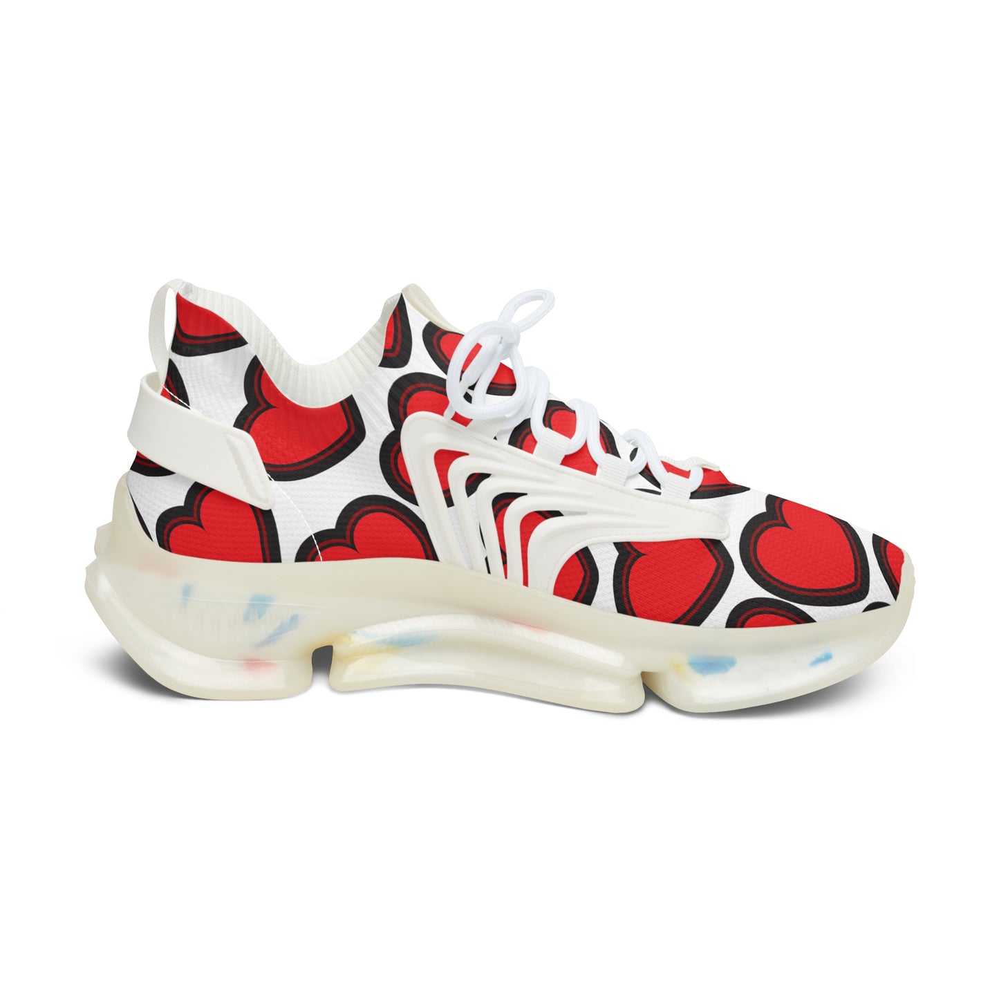 Damen Sneaker mit Herzmuster – Stylische Sportschuhe