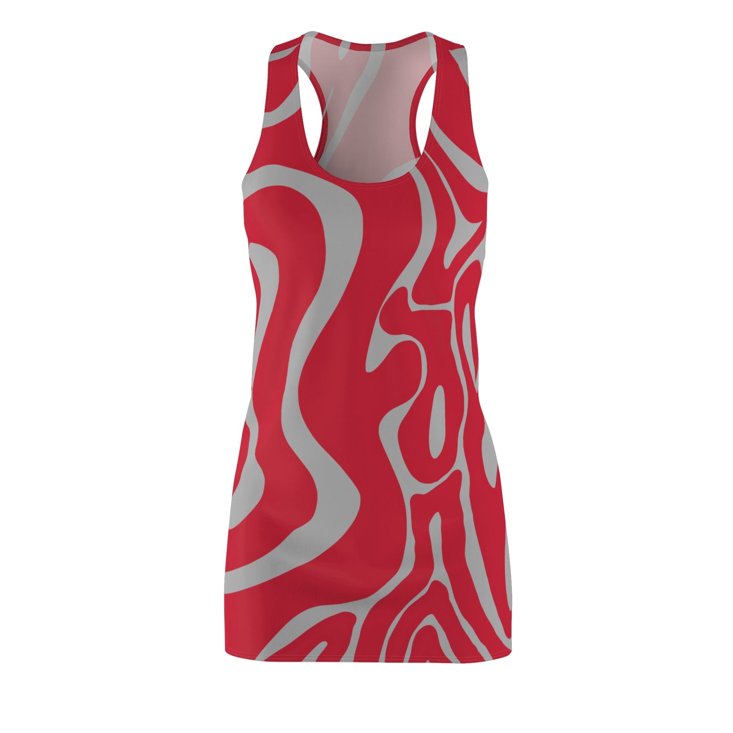 Rot Swirl Racerback Kleid – Abstraktes Sommerkleid