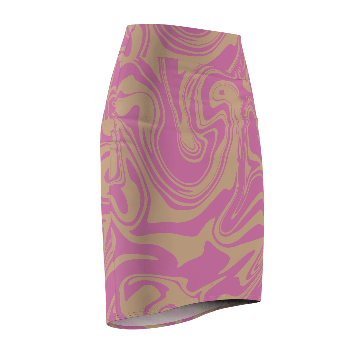 Damen Rock Marmor Print Bleistift Elegant Business Casual