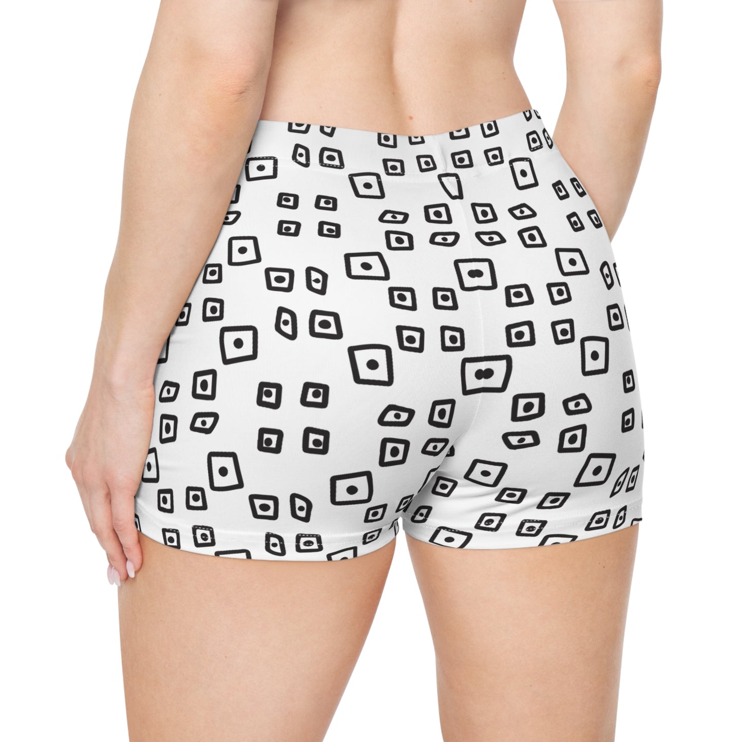 Damen Shorts Grafik Quadrat Print Stylisch Bequem Vielseitig
