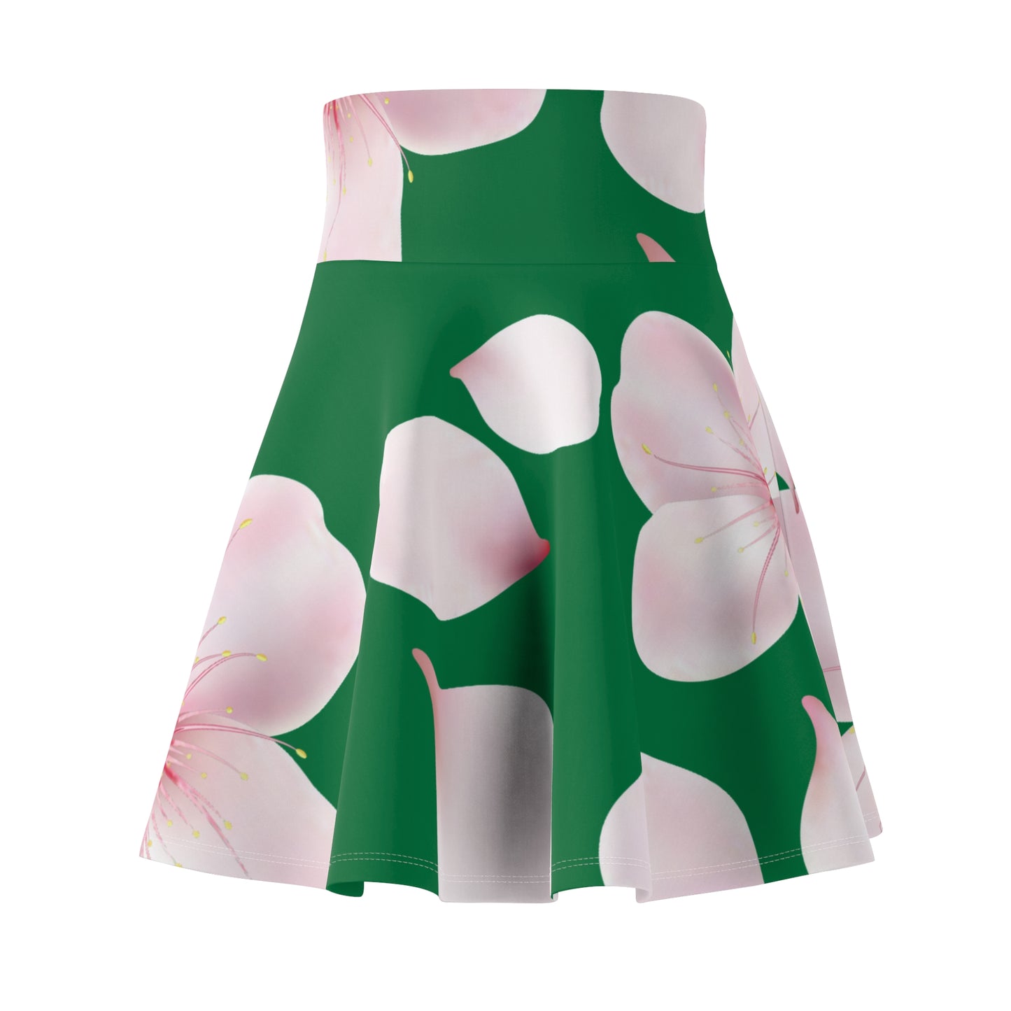 Grüner Damen Rock Blütenmuster Skater Elegant Sommer Casual