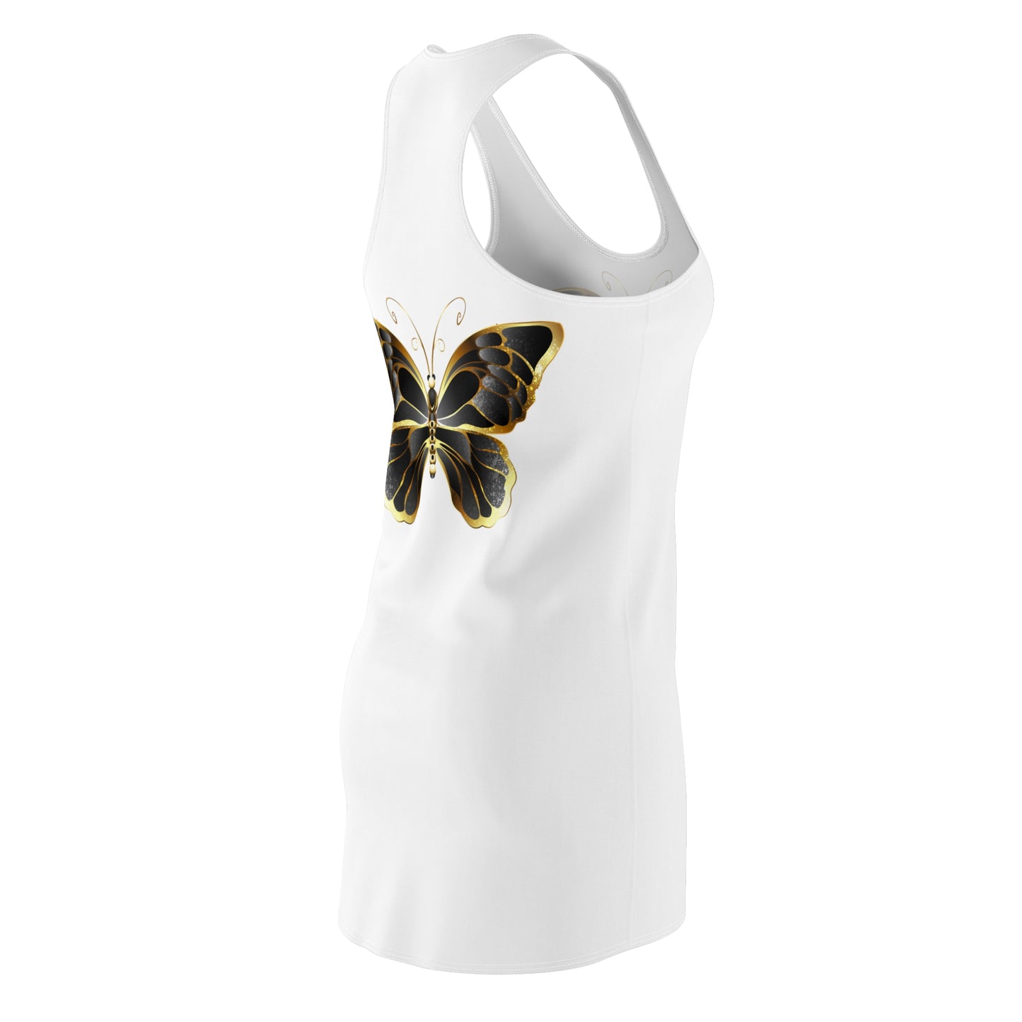 Schmetterling Racerback Kleid – Weißes Sommerkleid