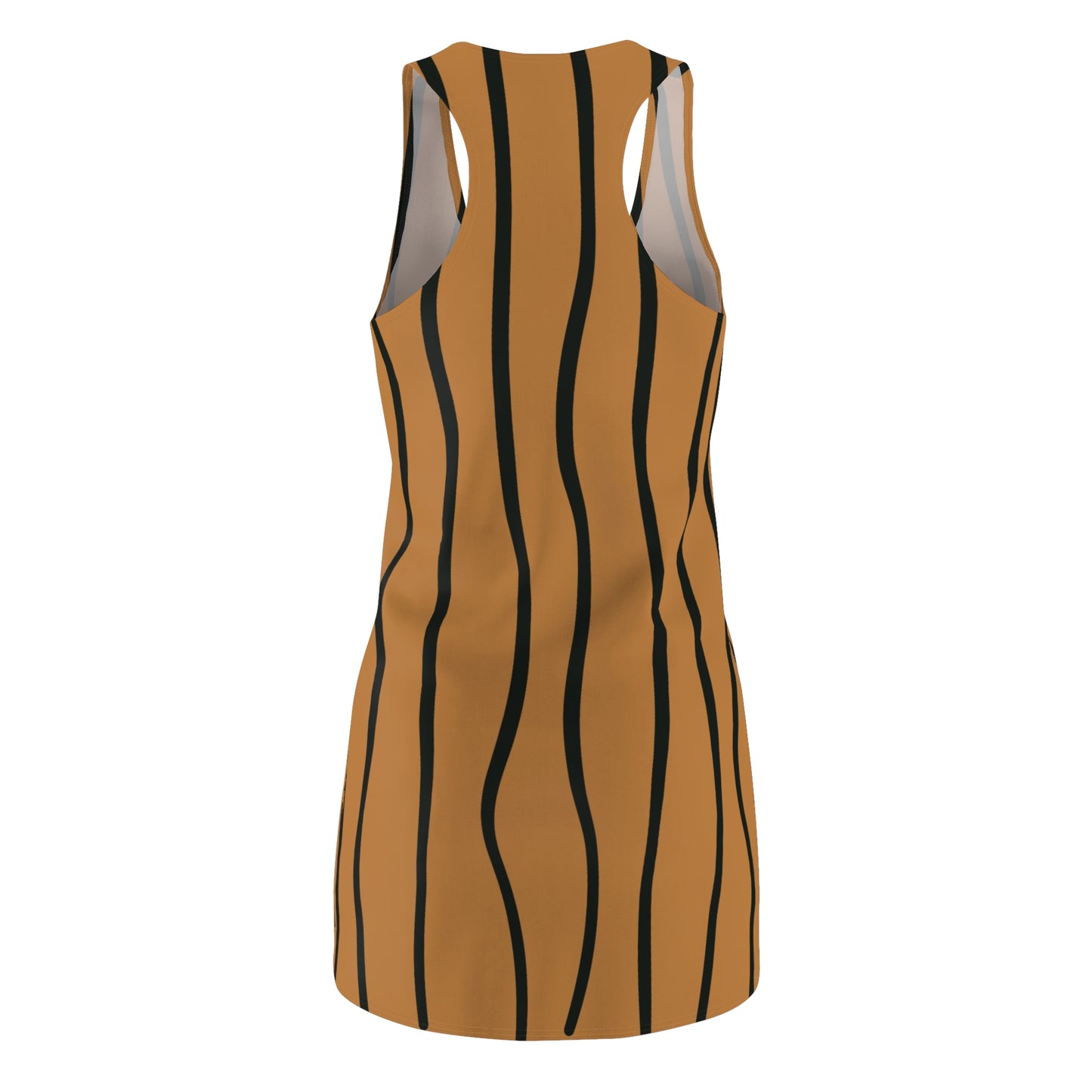 Braun Schwarz Wellen Racerback Kleid – Modernes Sommerkleid