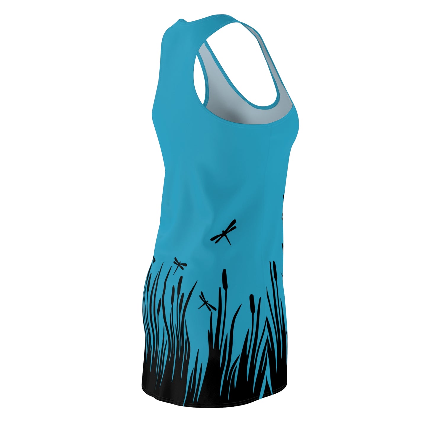 Türkises Damen Kleid Libellen Design Racerback Sommer Freizeit Party