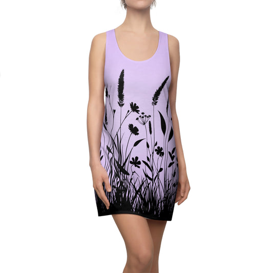 Blumensilhouette Racerback Kleid – Elegantes Sommerkleid