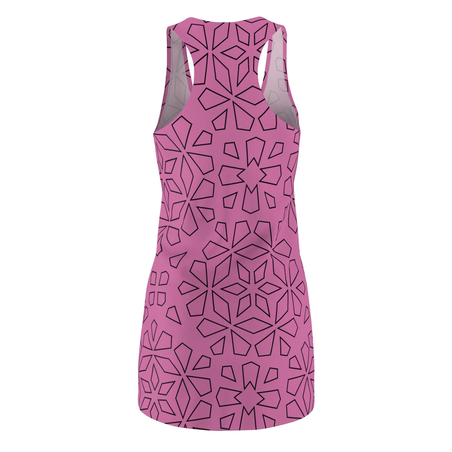 Schwarz Hellpink Racerback Kleid – Stylische Damenmode